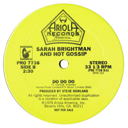 Sarah Brightman and Hot Gossip : (I Lost My Heart To A) Starship Trooper / Do Do Do (12", Promo)