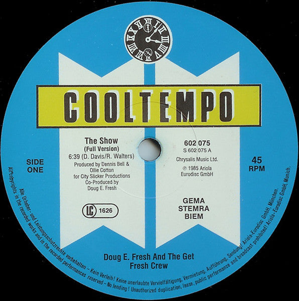 Doug E. Fresh & The Get Fresh Crew* / Doug E. Fresh & MC. Ricky D* : The Show & La Di Da Di (12", Maxi)