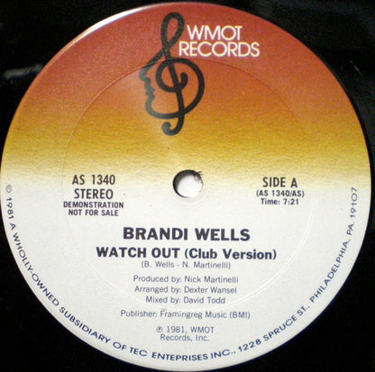 Brandi Wells : Watch Out (12", Promo)