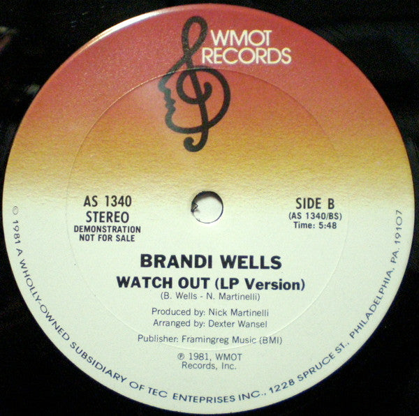 Brandi Wells : Watch Out (12", Promo)