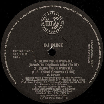DJ Duke : Blow Your Whistle (The Remixes) (12", Promo)