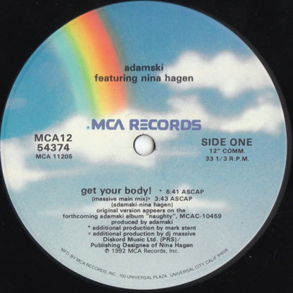 Adamski Featuring Nina Hagen : Get Your Body! (12", Single)