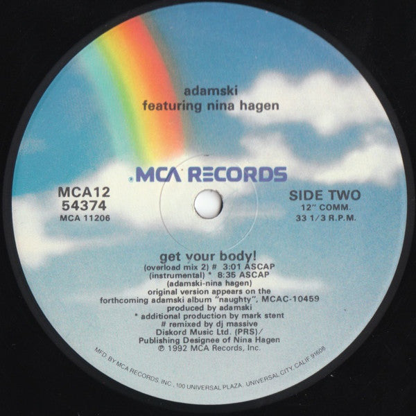 Adamski Featuring Nina Hagen : Get Your Body! (12", Single)