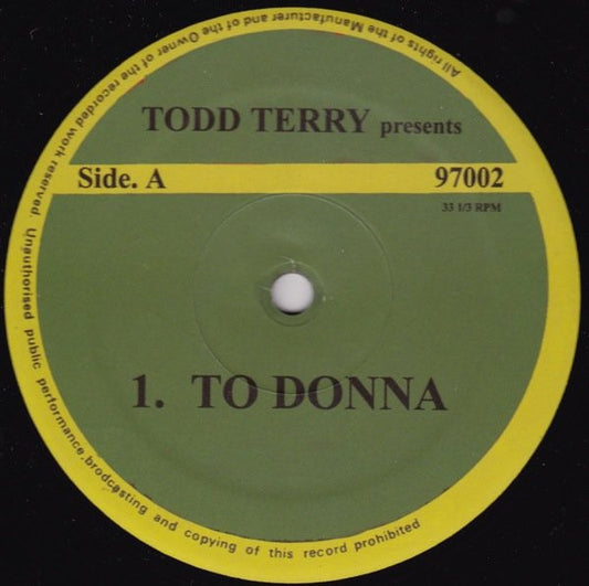 Todd Terry : To Donna / Learn How To Fly (12")