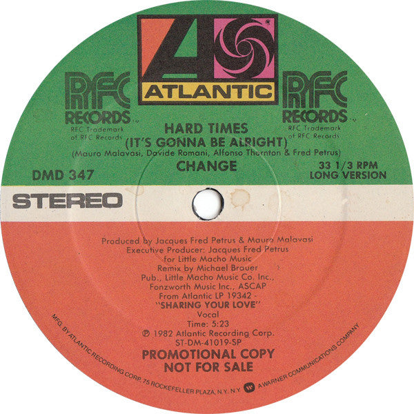 Change : Hard Times (It's Gonna Be Alright) (12", Promo)