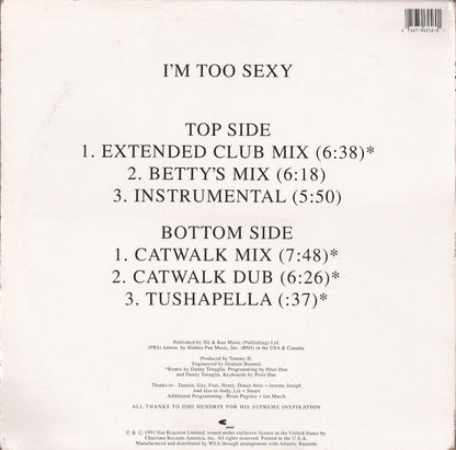 R ★ S ★ F* : I'm Too Sexy (12", Single)