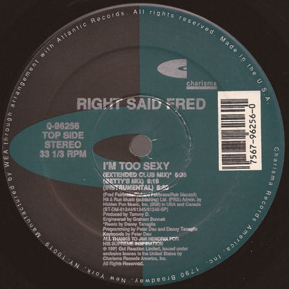 R ★ S ★ F* : I'm Too Sexy (12", Single)