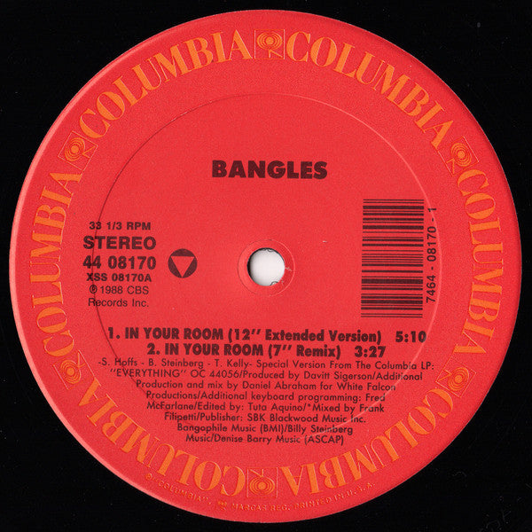 Bangles : In Your Room (12")