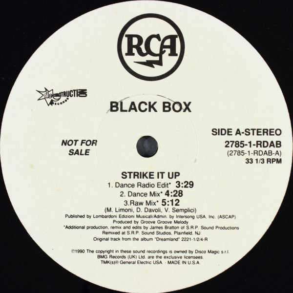 Black Box : Strike It Up (12", Promo)