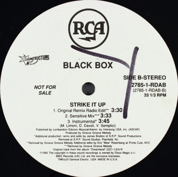 Black Box : Strike It Up (12", Promo)