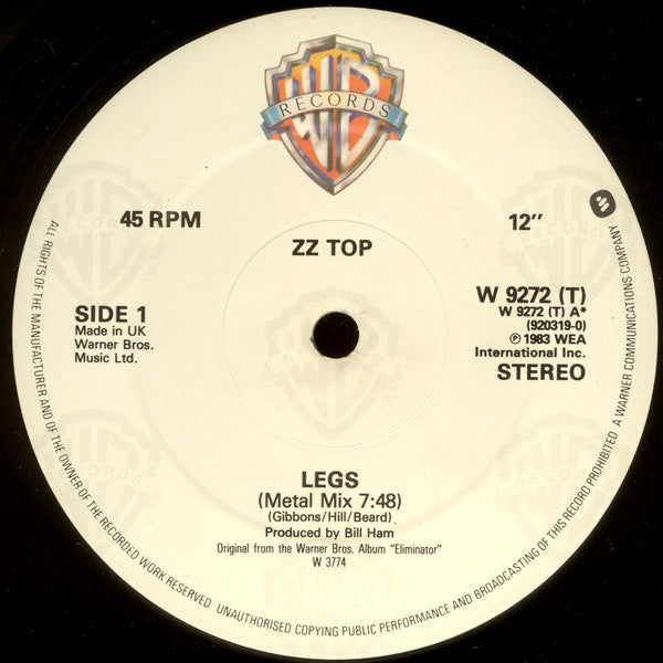 ZZ Top : Legs (Metal Mix) (12", Single, RE)
