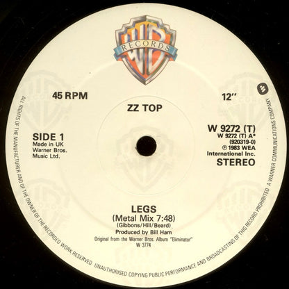ZZ Top : Legs (Metal Mix) (12", Single, RE)