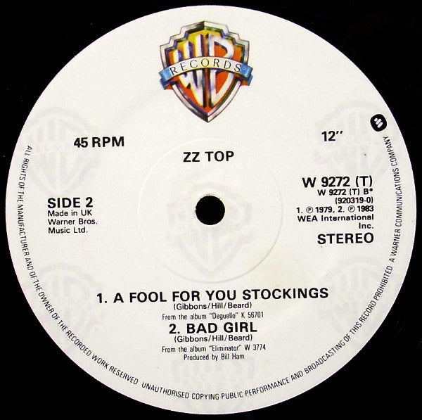 ZZ Top : Legs (Metal Mix) (12", Single, RE)