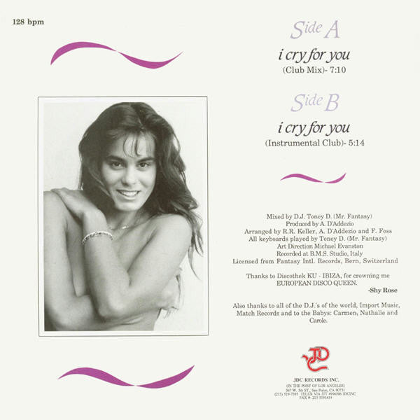 Shy Rose : I Cry For You (12")
