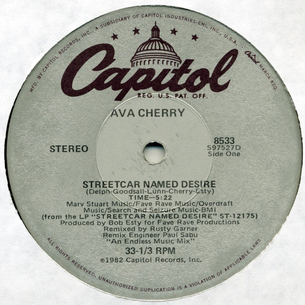 Ava Cherry : Streetcar Named Desire (12")