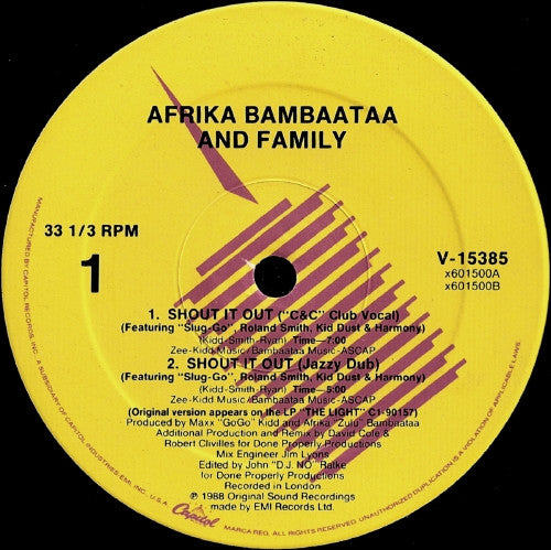 Afrika Bambaataa And Family* : Shout It Out (12")