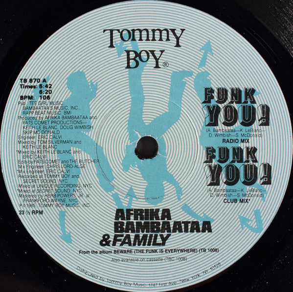 Afrika Bambaataa & Family : Funk You! (12")