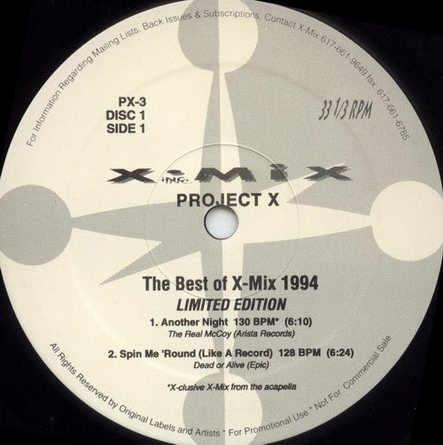 Various : Project "X" - The Best Of X-Mix 1994 Limited Edition (2x12")