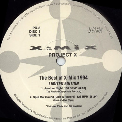 Various : Project "X" - The Best Of X-Mix 1994 Limited Edition (2x12")