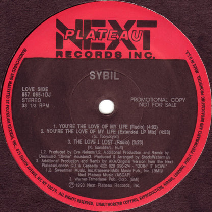 Sybil : You're The Love Of My Life (12", Promo)