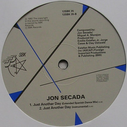 Jon Secada : Just Another Day (12", Single)
