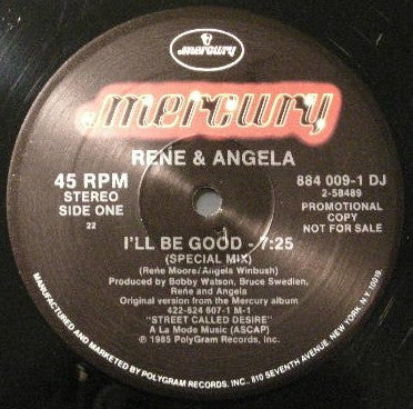 Reṅe & Angela* : I'll Be Good (12", Promo)