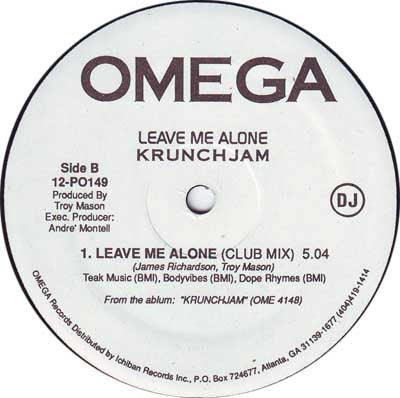 Krunchjam : Leave Me Alone (12", Promo)