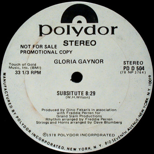 Gloria Gaynor : Subsitute (12", Single, Promo)