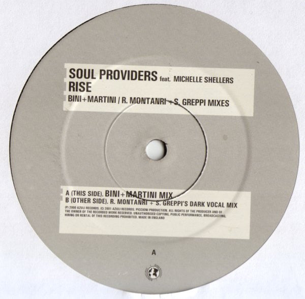 Soul Providers Feat. Michelle Shellers : Rise (12")