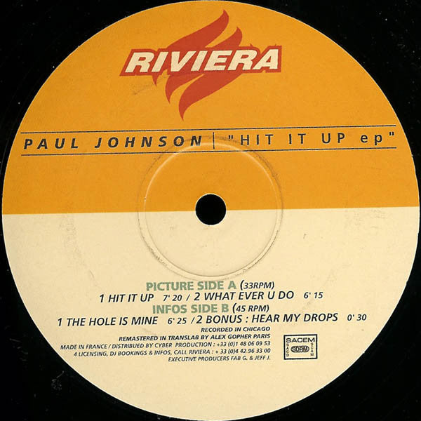 Paul Johnson : Hit It Up EP (12", EP, RM)