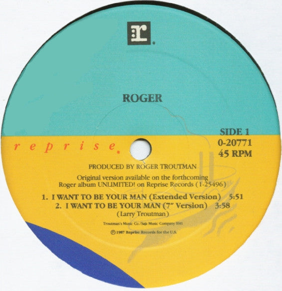 Roger Troutman : I Want To Be Your Man (12", Maxi)