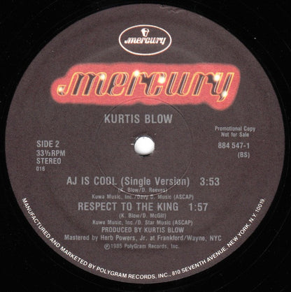 Kurtis Blow : AJ Is Cool (12", Promo)