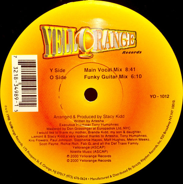 Stacy Kidd Featuring Artesha : Thank You (12")