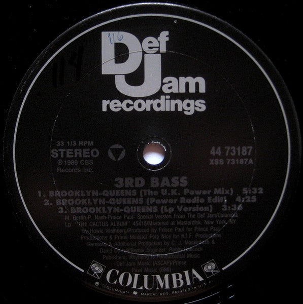 3rd Bass : Brooklyn-Queens (12")