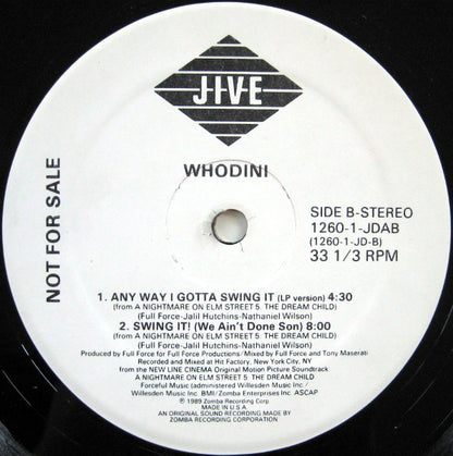 Whodini : Any Way I Gotta Swing It (12", Promo)