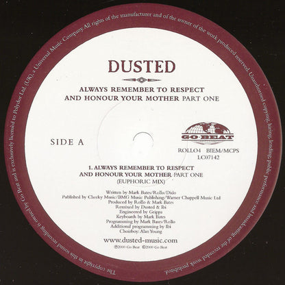 Dusted : Always Remember To Respect And Honour Your Mother - Part One (12", Promo)