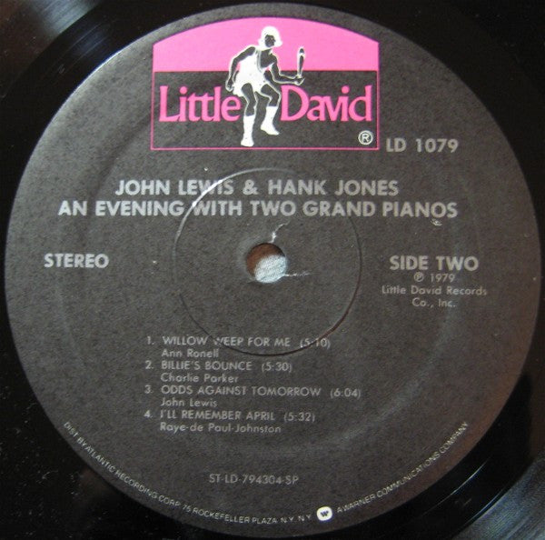 John Lewis (2) & Hank Jones : An Evening With Two Grand Pianos (LP, Album, Spe)