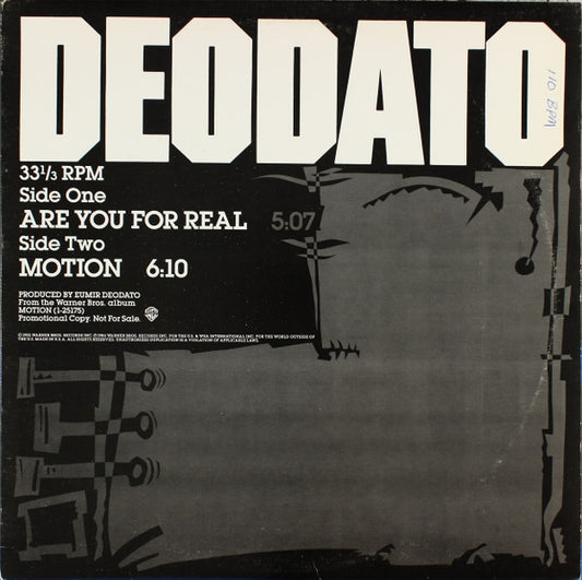 Deodato* : Are You For Real / Motion (12", Promo)