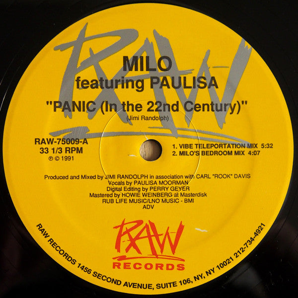 Milo (8) Featuring Paulisa* : Panic (In The 22nd Century) (12")