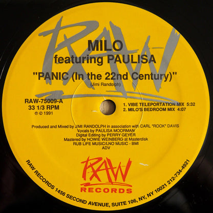 Milo (8) Featuring Paulisa* : Panic (In The 22nd Century) (12")