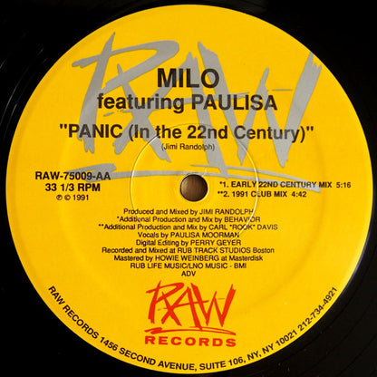 Milo (8) Featuring Paulisa* : Panic (In The 22nd Century) (12")
