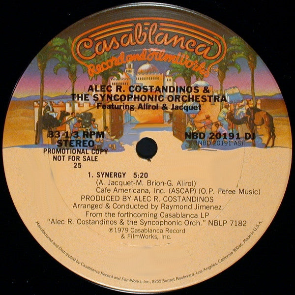 Alec R. Costandinos & The Syncophonic Orchestra Featuring Alirol* & Jacquet* : Synergy (12", S/Sided, Single, Promo)