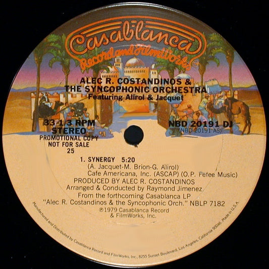 Alec R. Costandinos & The Syncophonic Orchestra Featuring Alirol* & Jacquet* : Synergy (12", S/Sided, Single, Promo)