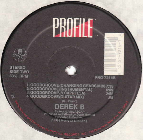 Derek B : Goodgroove (12")