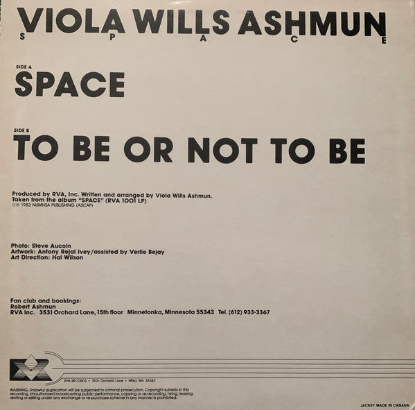 Viola Wills Ashmun* : Space (12")
