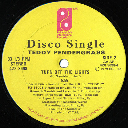 Teddy Pendergrass : If You Know Like I Know / Turn Off The Lights (12", Single)