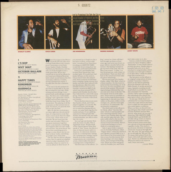 Stanley Clarke / Chick Corea / Joe Henderson / Freddie Hubbard / Lenny White : The Griffith Park Collection (LP, Album, Promo, Eas)