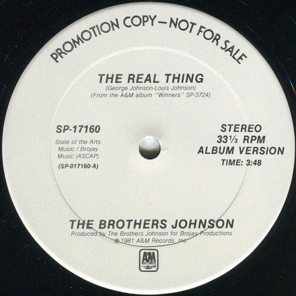 The Brothers Johnson* : The Real Thing (12", Promo)