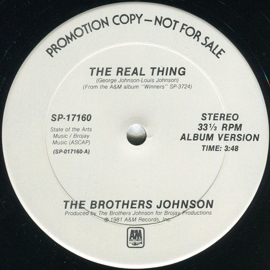 The Brothers Johnson* : The Real Thing (12", Promo)