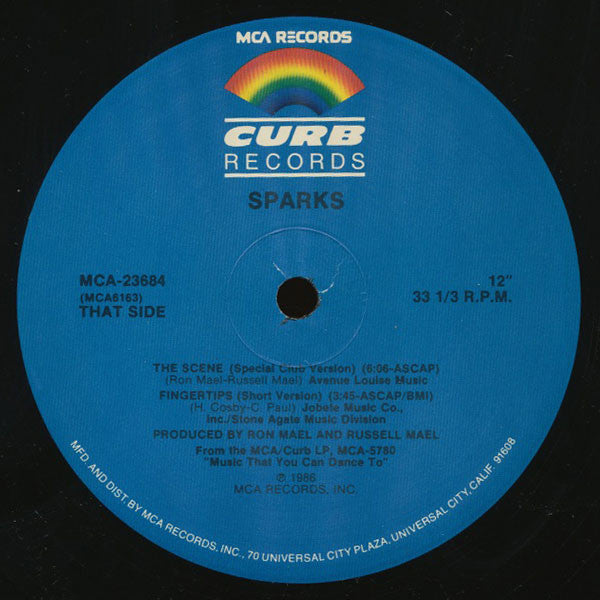 Sparks : Fingertips (12", Single)
